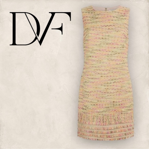 Diane Von Furstenberg Pastel Tweed Mini Dress - Picture 2 of 4